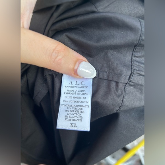 A.L.C. Sadie Combo Flounce Midi Dress in Black - Picture 8 of 11